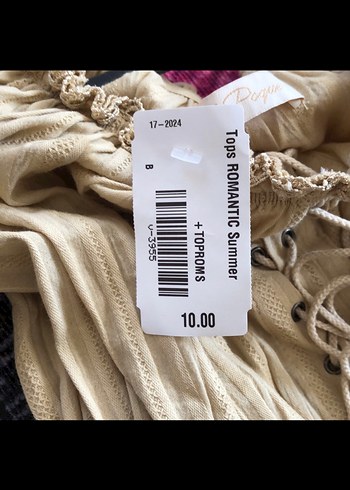 Bej Keten Mini Bohem Bluz - Görsel 5