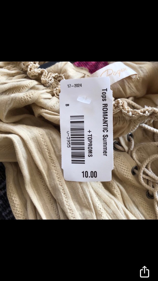 Bej Keten Mini Bohem Bluz - Görsel 5