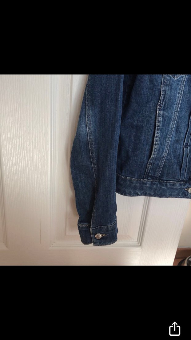 Kadın Lacivert Düğmeli Denim Ceket - Görsel 3