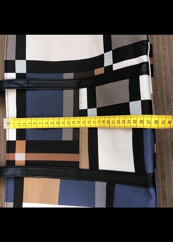 Kahverengi Ekose Desenli Kadın Çanta - Görsel 5