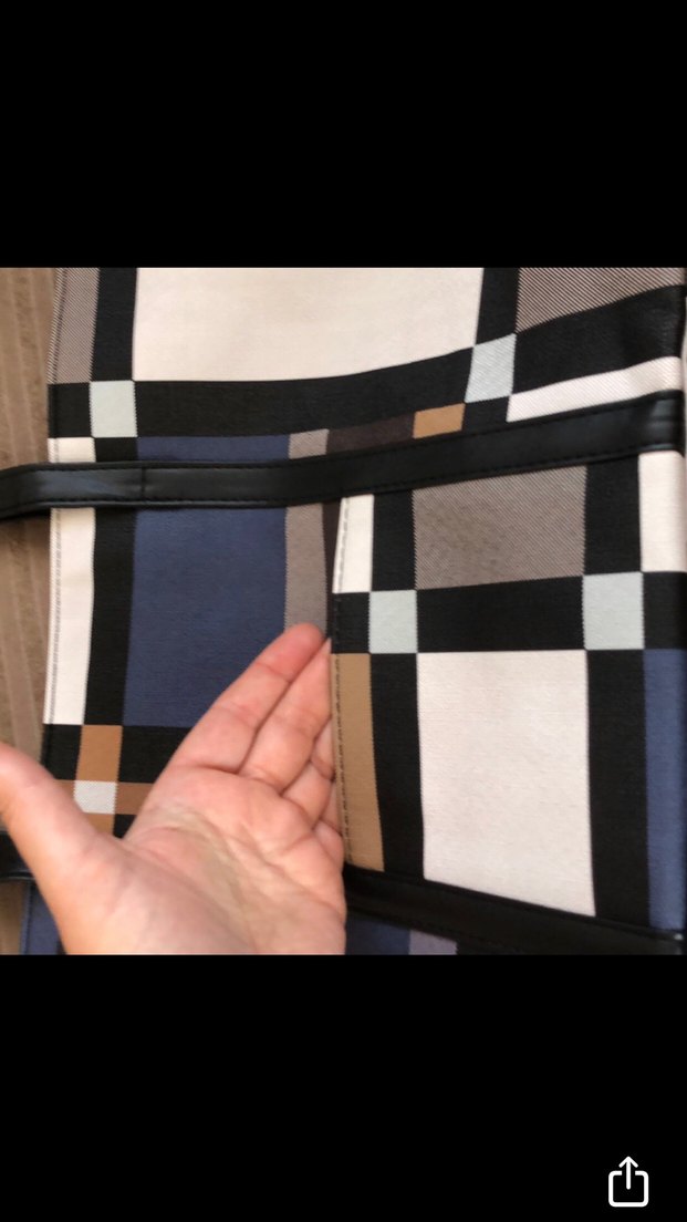 Kahverengi Ekose Desenli Kadın Çanta - Görsel 2