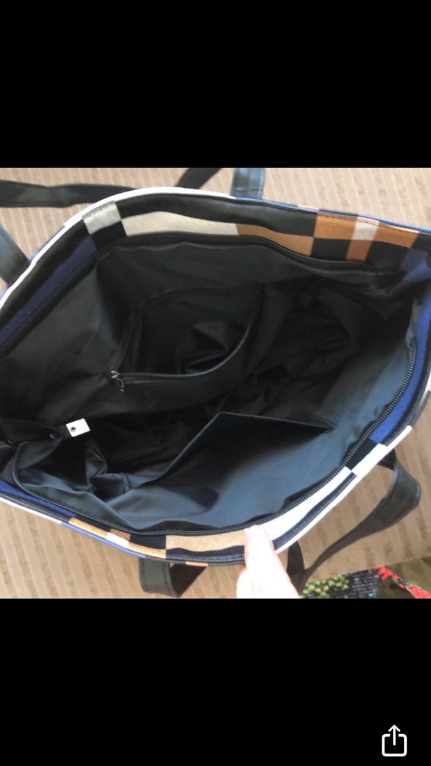 Kahverengi Ekose Desenli Kadın Çanta - Görsel 3