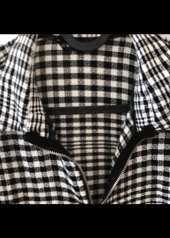 Fermuarlı Gri Ekose Kadın Gömlek - Görsel 4