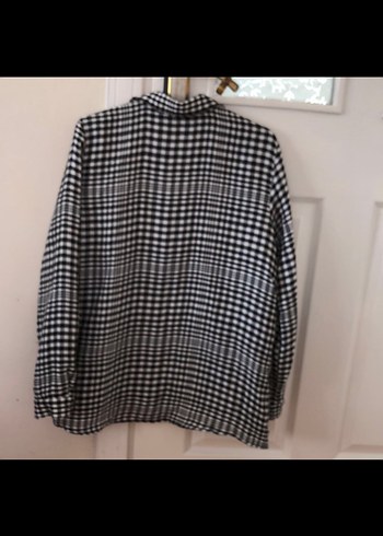 Fermuarlı Gri Ekose Kadın Gömlek - Görsel 6