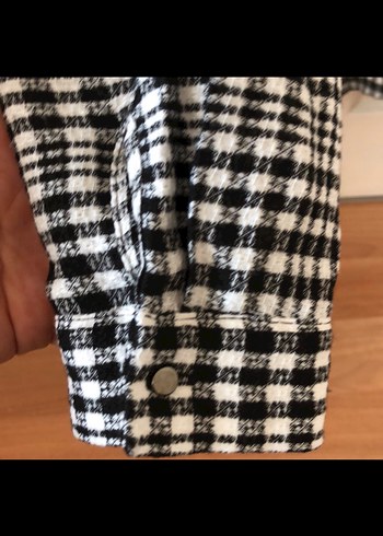 Fermuarlı Gri Ekose Kadın Gömlek - Görsel 5