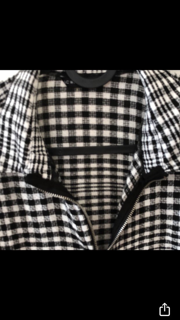 Fermuarlı Gri Ekose Kadın Gömlek - Görsel 4