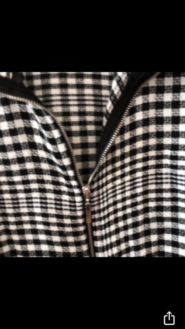 Fermuarlı Gri Ekose Kadın Gömlek - Görsel 3