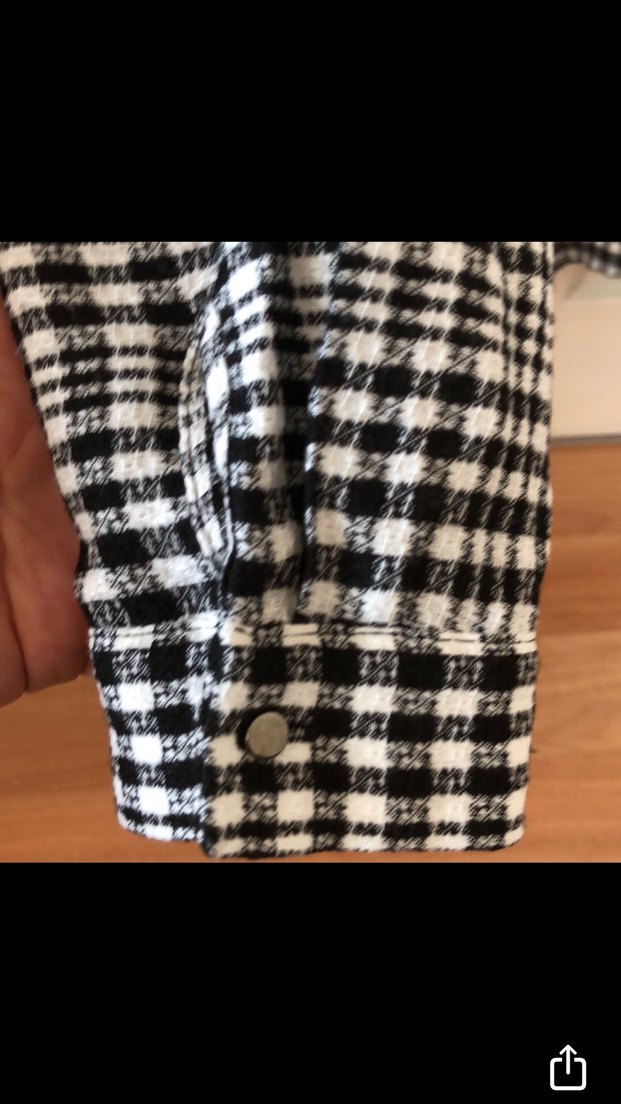 Fermuarlı Gri Ekose Kadın Gömlek - Görsel 5