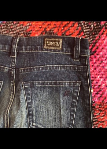 Payetli Leopar Detaylı Salaş Kadın Kot Pantolon - Görsel 7