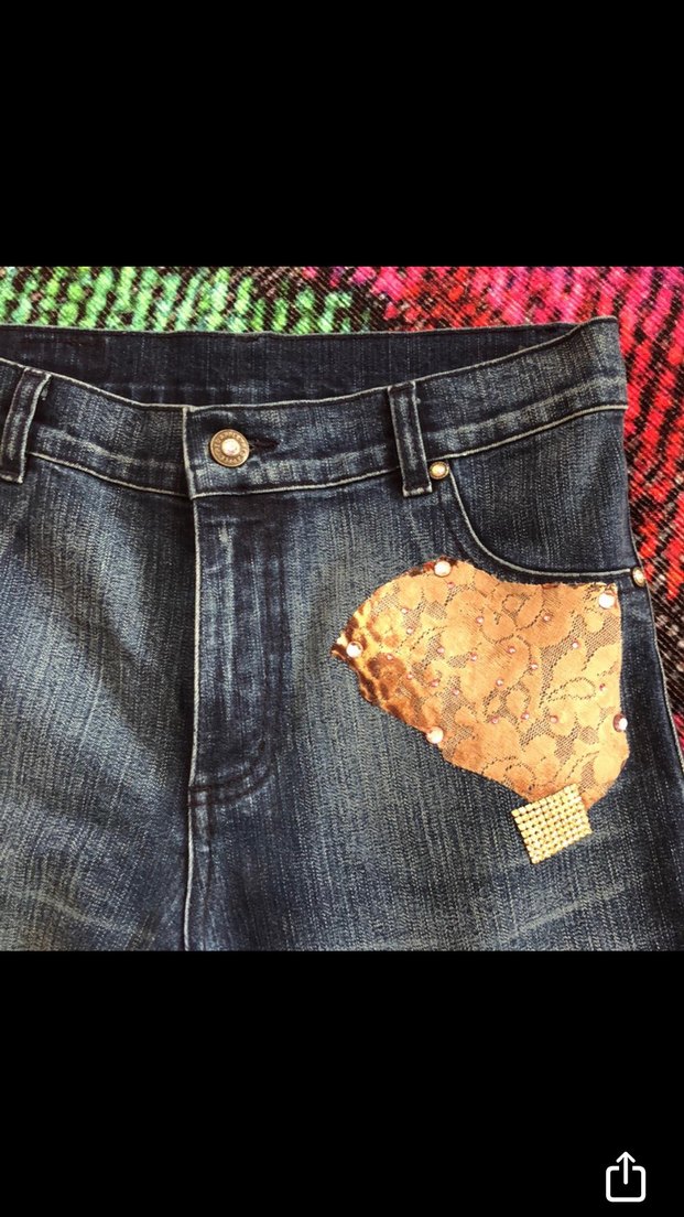 Payetli Leopar Detaylı Salaş Kadın Kot Pantolon - Görsel 3