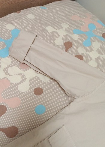 Bej Midi Uzun Kollu Kadın Ceket - Görsel 2