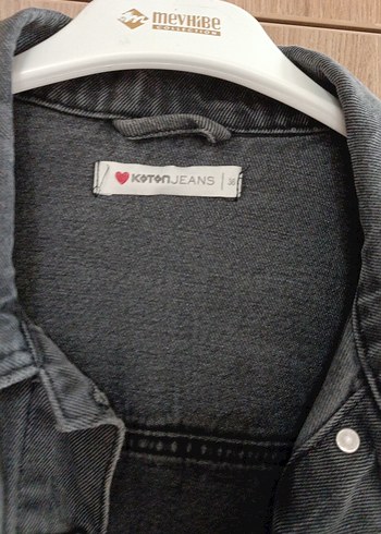 Gri Düğmeli Kadın Denim Ceket - Görsel 2