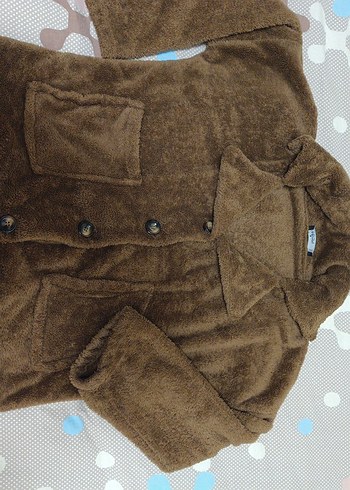 Düğmeli Kahverengi Midi Kadın Kaban - Görsel 2