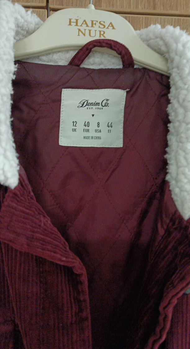 Düğmeli Bordo Kadife Ceket - Görsel 2