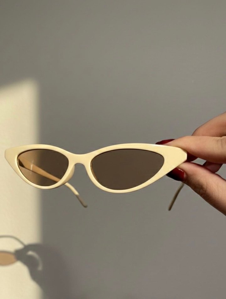 Cat - Eye Bej Kadın Güneş Gözlüğü - Görsel 3