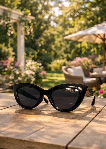 Siyah Cat-Eye Kadın Güneş Gözlüğü - Görsel 2