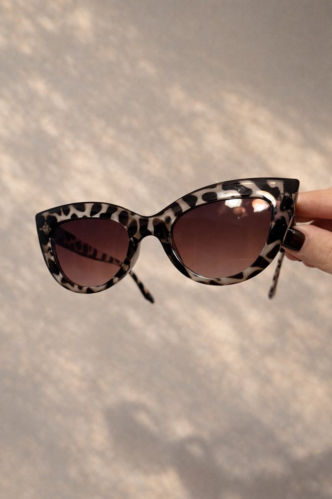 Cat - Eye Leopar Desenli Güneş Gözlüğü - Görsel 2