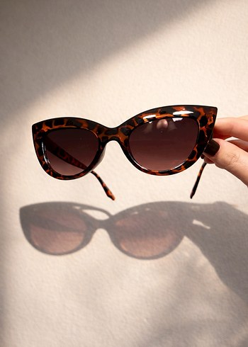 Cat-Eye Leopar Desenli Kadın Gözlük - Görsel 2