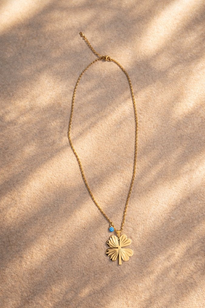 Dört Yapraklı Yonca Figürlü Kolye - Görsel 3