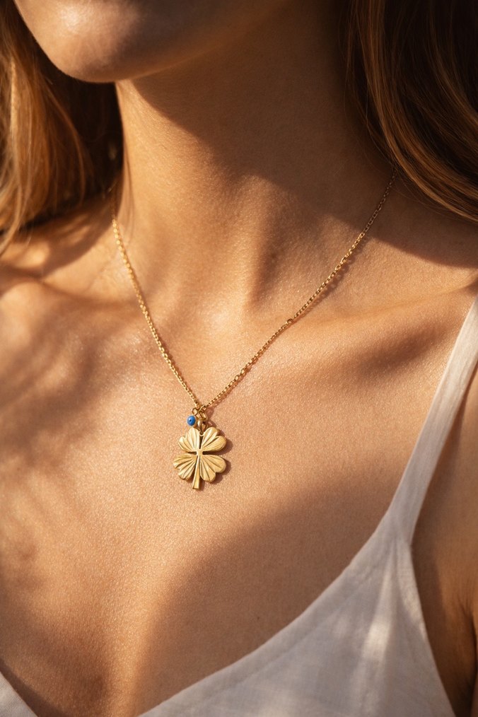 Dört Yapraklı Yonca Figürlü Kolye - Görsel 2