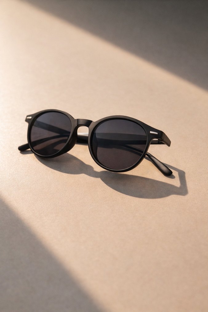 Siyah Yuvarlak Model Erkek Güneş Gözlüğü - Görsel 3