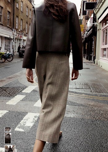 ZARA ŞARAP RENGİ KISA SUNİ DERİ CEKET - Görsel 4