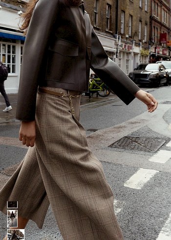 ZARA ŞARAP RENGİ KISA SUNİ DERİ CEKET - Görsel 5