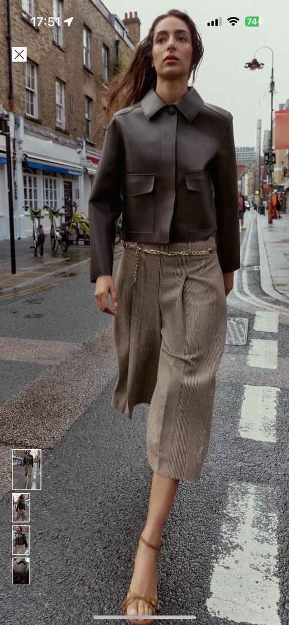 ZARA ŞARAP RENGİ KISA SUNİ DERİ CEKET - Görsel 3