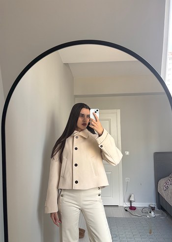 ZARA ZW COLLECTİON YÜNLÜ KISA KABAN - Görsel 11