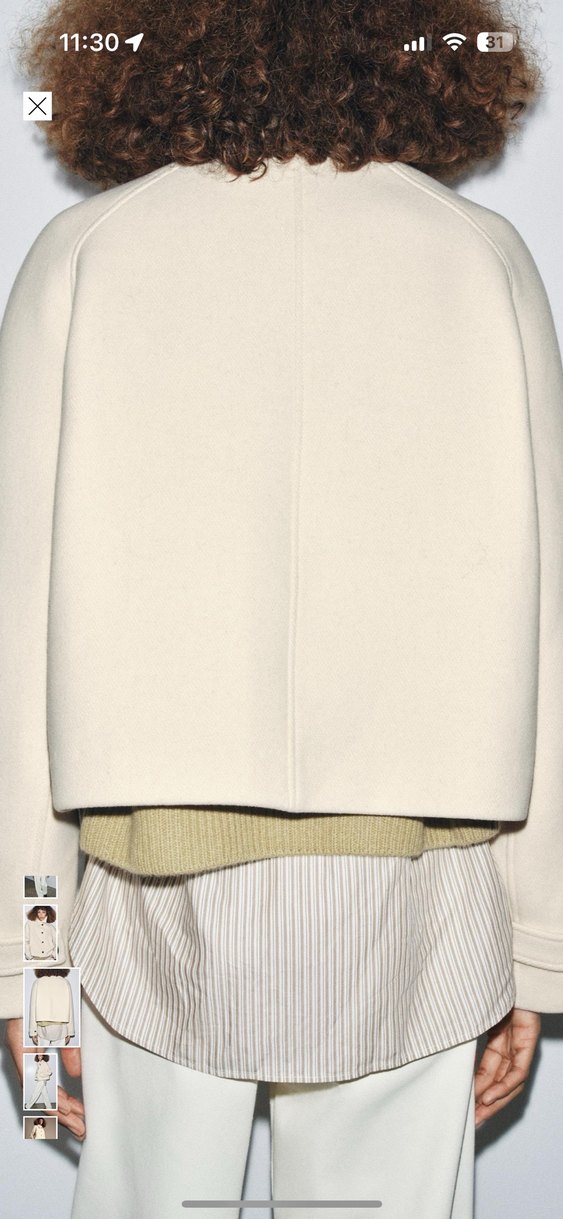 ZARA ZW COLLECTİON YÜNLÜ KISA KABAN - Görsel 4