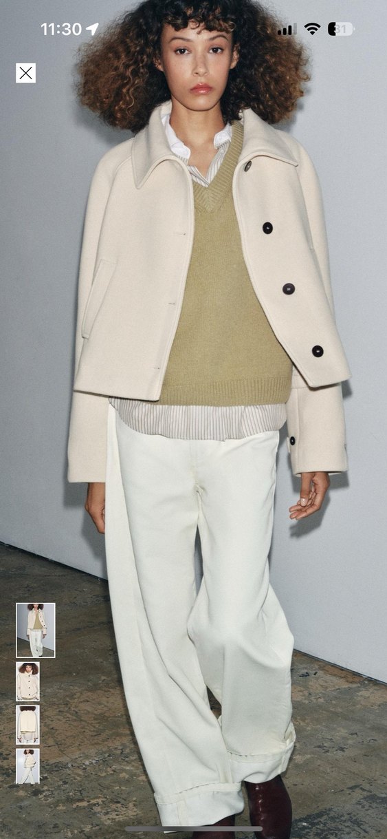 ZARA ZW COLLECTİON YÜNLÜ KISA KABAN - Görsel 3