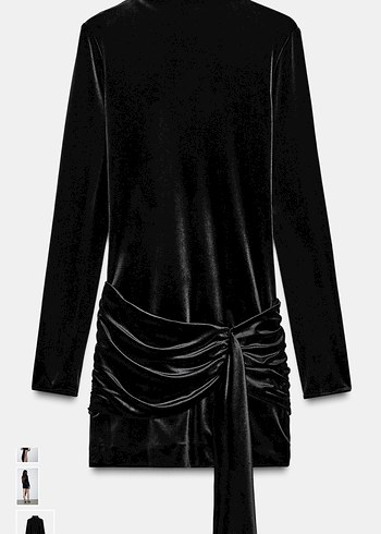 ZARA KADİFE KISA KUŞAKLI ELBİSE - Görsel 6