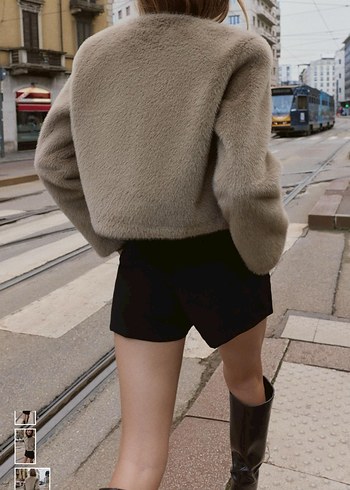 ZARA KISA SUNİ KÜRKLÜ CEKET - Görsel 3