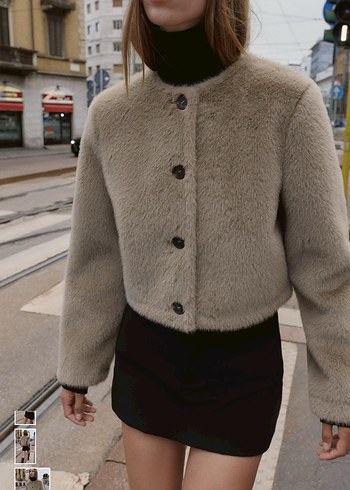 ZARA KISA SUNİ KÜRKLÜ CEKET - Görsel 4