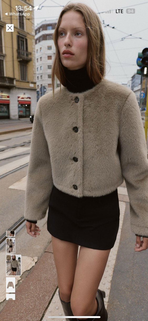 ZARA KISA SUNİ KÜRKLÜ CEKET - Görsel 4