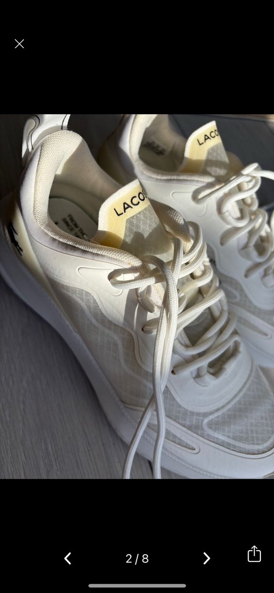 LACOSTE BEYAZ KADIN SPOR AYAKKABISI - Görsel 2