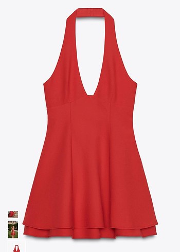 ZARA HALTER YAKA İKİ KATMANLI ELBİSE - Görsel 4