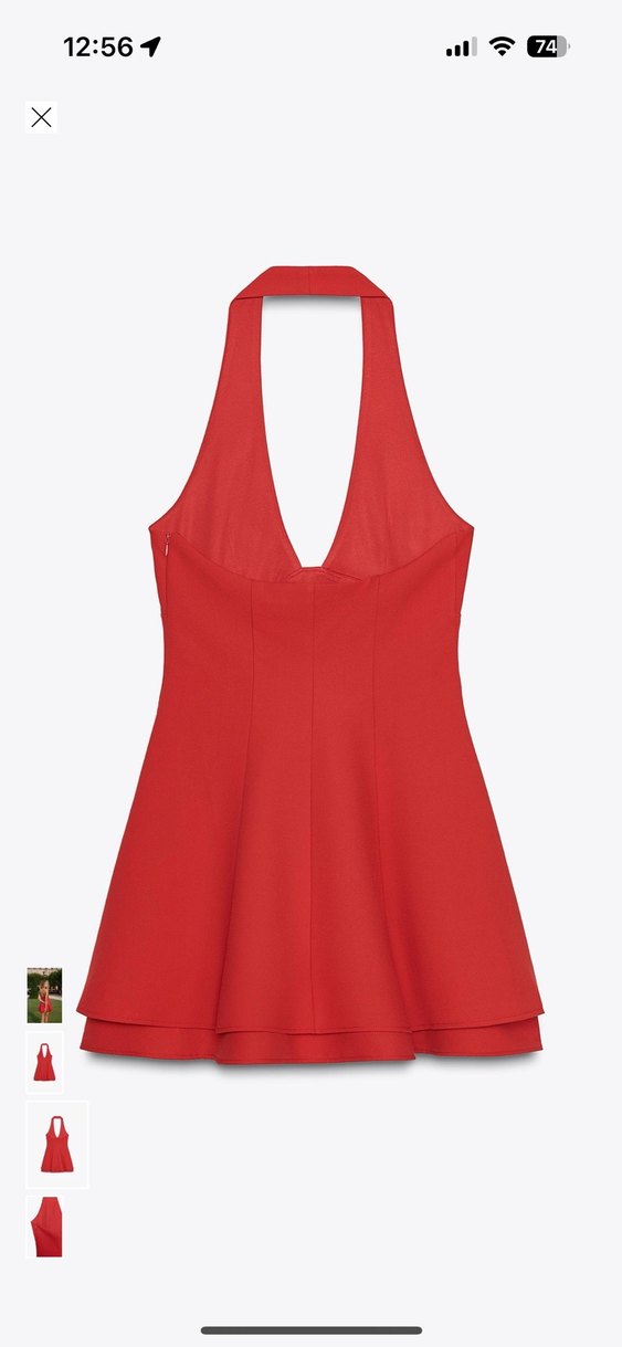 ZARA HALTER YAKA İKİ KATMANLI ELBİSE - Görsel 5