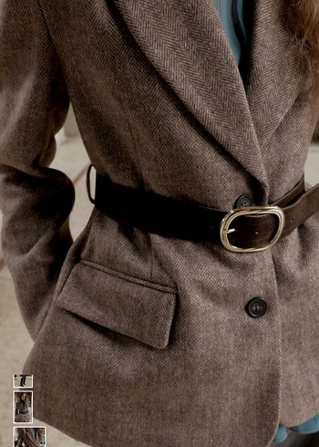 ZARA KEMERLİ BALIK SIRTI BLAZER - Görsel 3