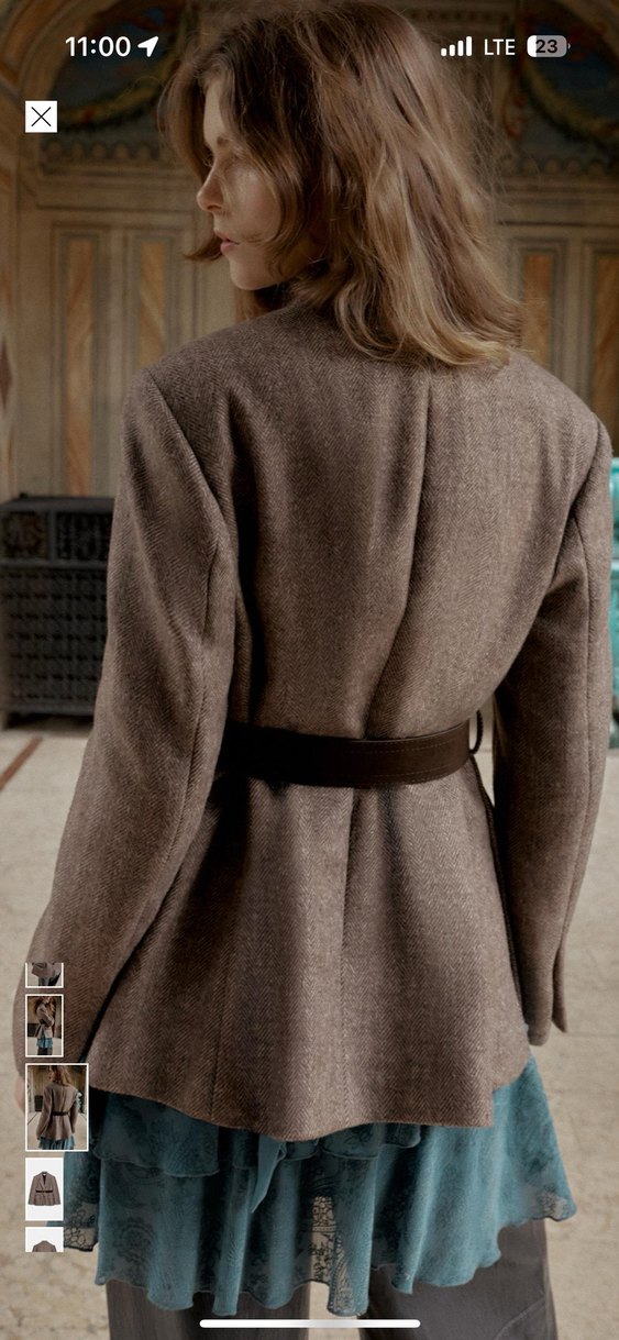 ZARA KEMERLİ BALIK SIRTI BLAZER - Görsel 5