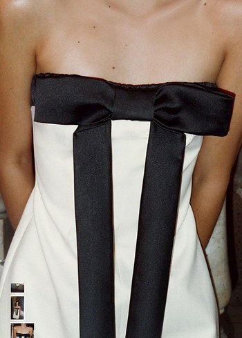 ZARA STRAPLEZ FİYONKLU ELBİSE - Görsel 4