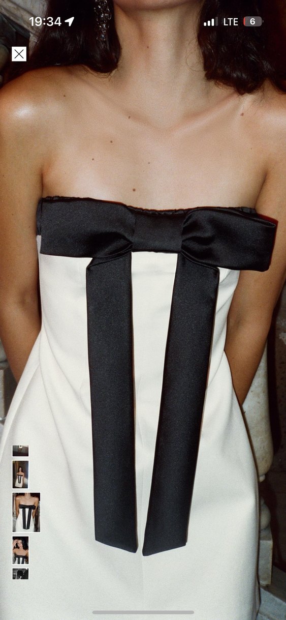 ZARA STRAPLEZ FİYONKLU ELBİSE - Görsel 4