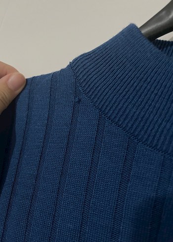 Lacivert Balıkçı Yaka Triko Kazak - Görsel 3