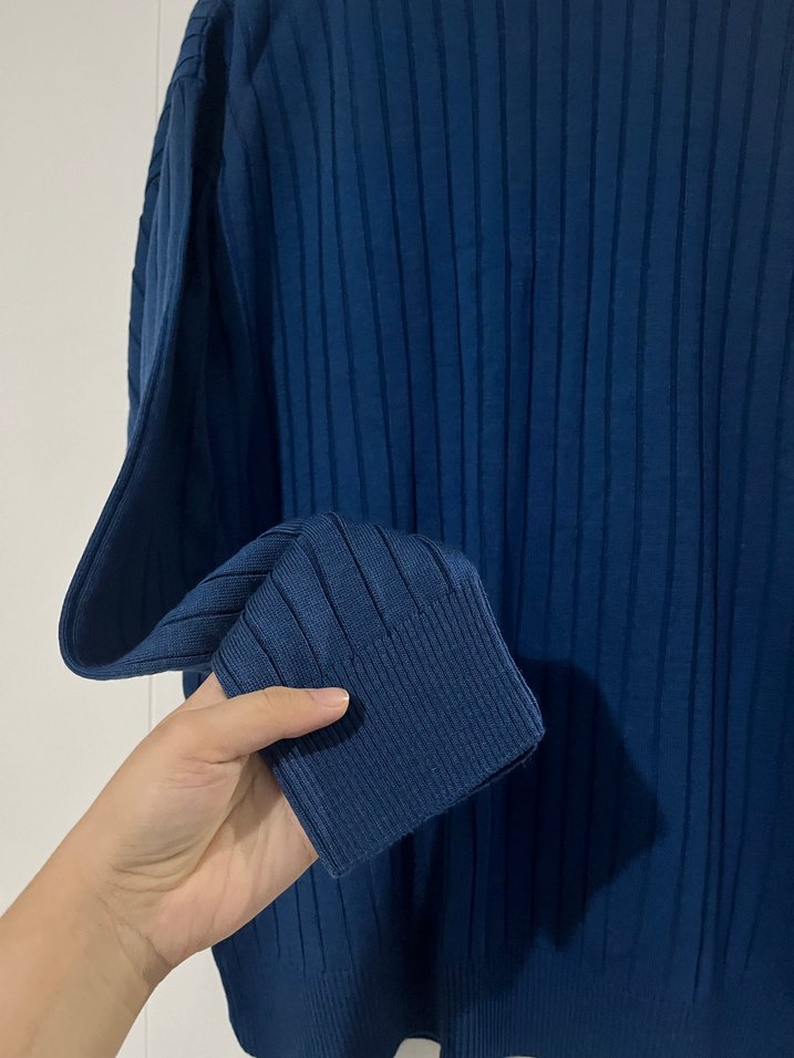 Lacivert Balıkçı Yaka Triko Kazak - Görsel 2