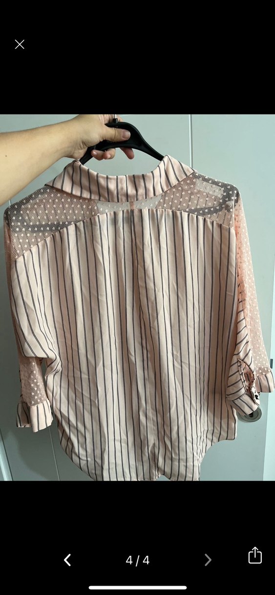 Kolları dantelli gömlek - Görsel 4