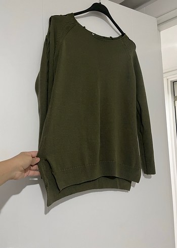 Yeşil Örgü Kadın Uzun Kollu Kazak - Görsel 2