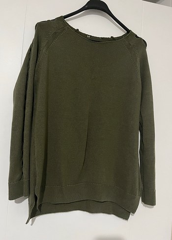 Yeşil Örgü Kadın Uzun Kollu Kazak - Görsel 3