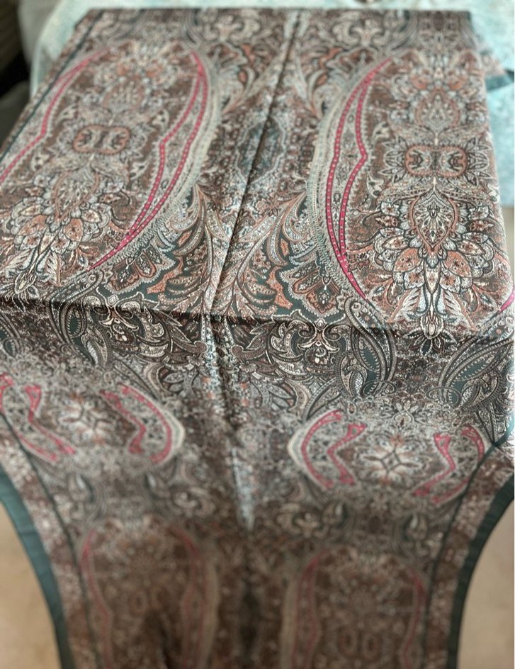 Bohem Çok Renkli Saten Kadın Şal - Görsel 2