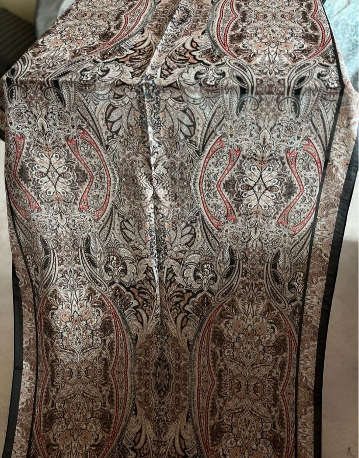 Kadın Bohem Tarzı Saten Şal - Görsel 2