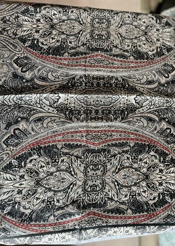 Bohem Gri Desenli Kadın Şal - Görsel 2